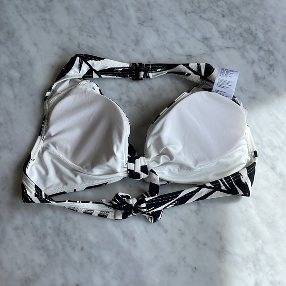 Carmen Marc Valvo Palm Print Bikini Halter Top - Picture 5 of 6